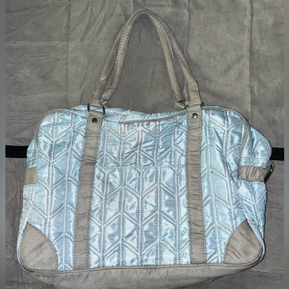 Wendy Bellissimo Blue & Gray Diaper Bag/Tote - Many Compartments - PERFECT COND.